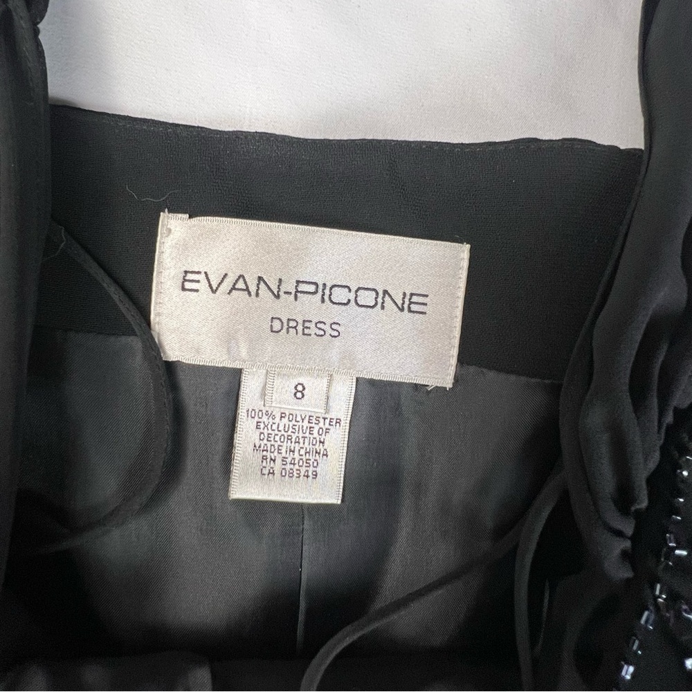 Evan Picone - Women’s Spaghetti Strap Dress - Size 8 - Black - Beading - Picture 4 of 8
